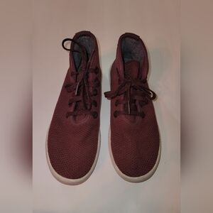 Allbirds Women's Size 8 Maroon Lace Up High Top Sneakers